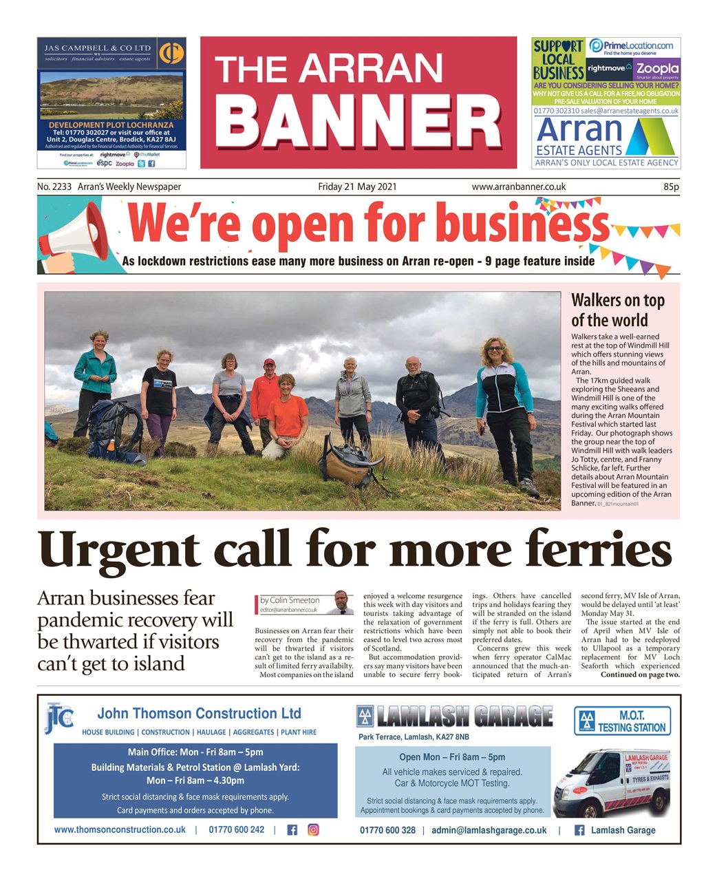 Arran Banner Preview Pages