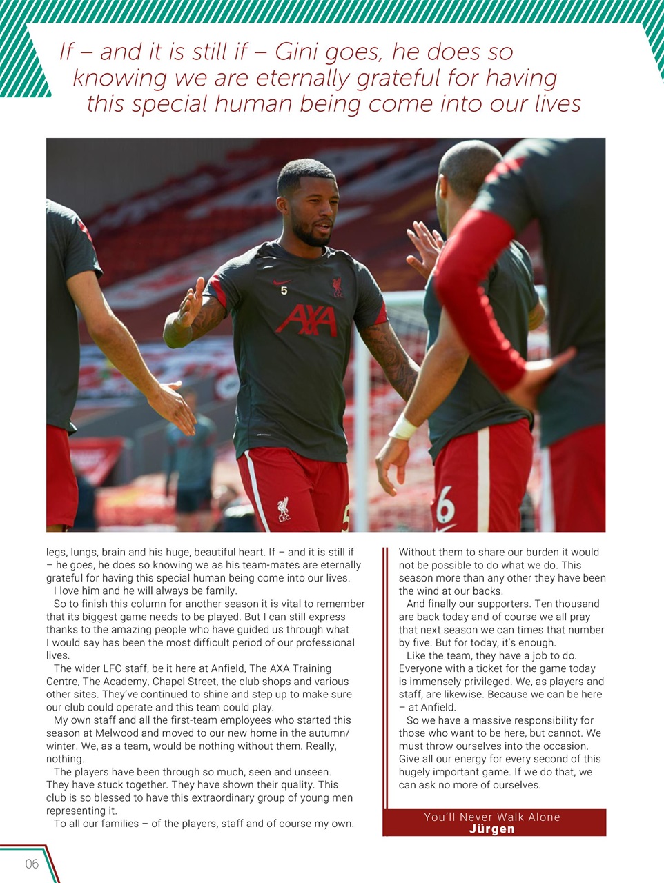 Liverpool FC Programmes Preview Pages