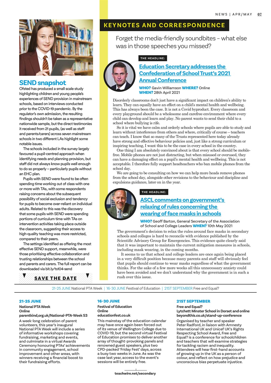 Teach Secondary Preview Pages