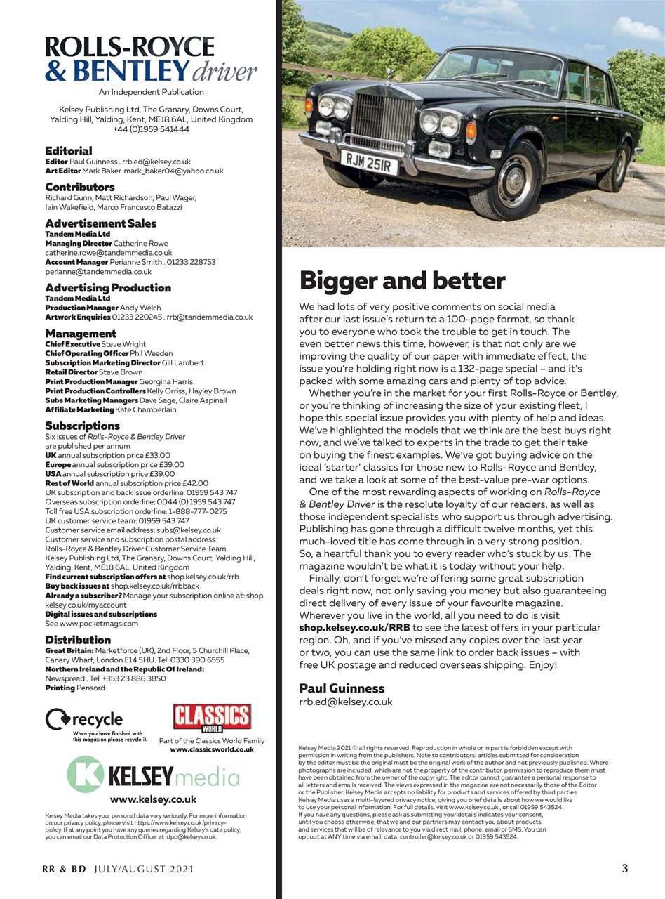 Rolls-Royce & Bentley Driver Preview Pages