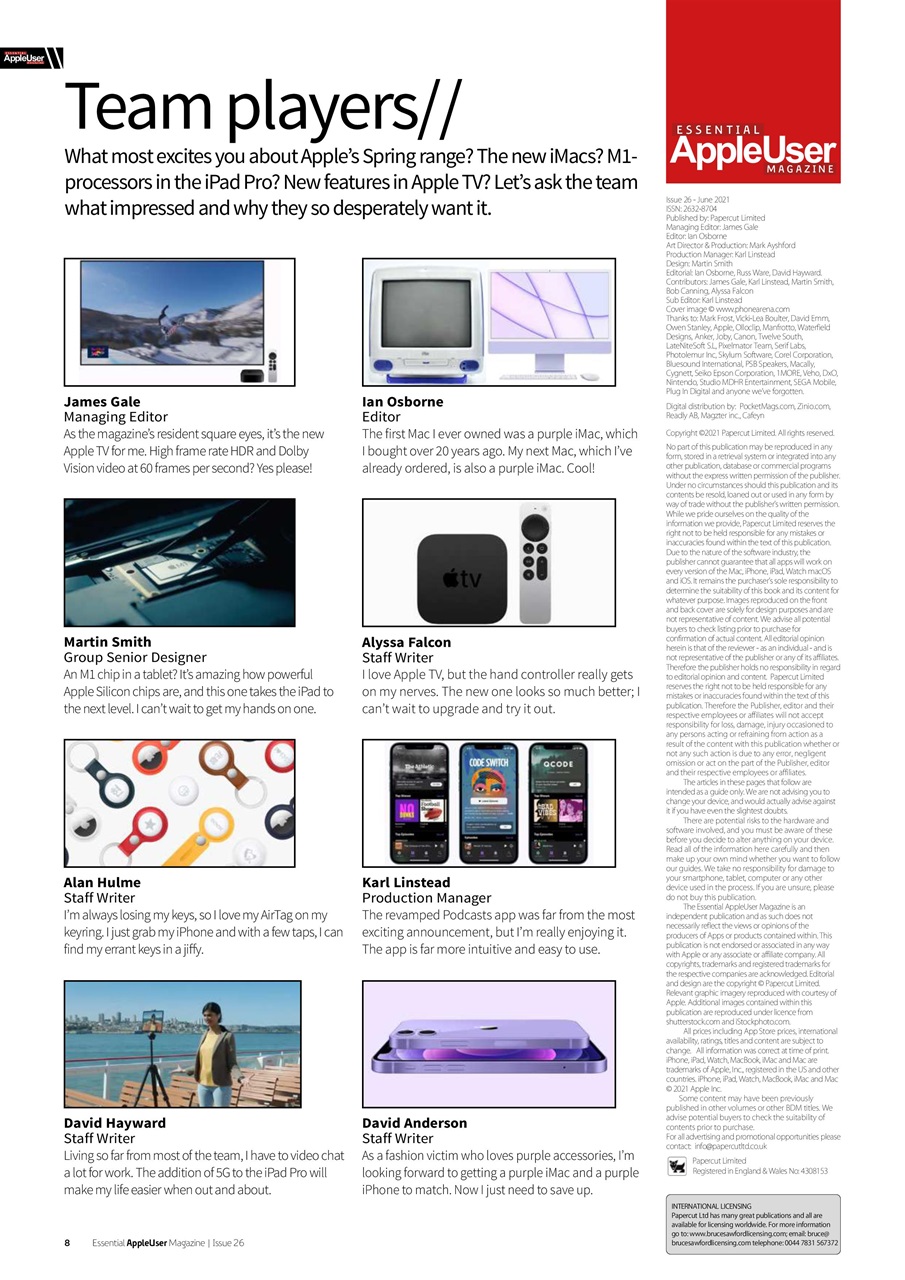 Essential Apple User Preview Pages