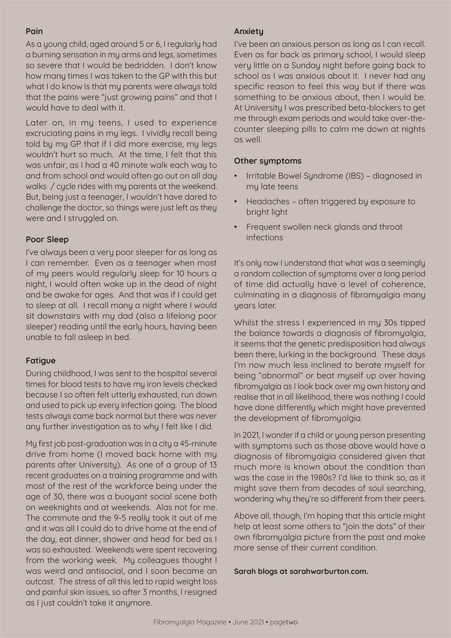 Fibromyalgia Magazine Preview Pages