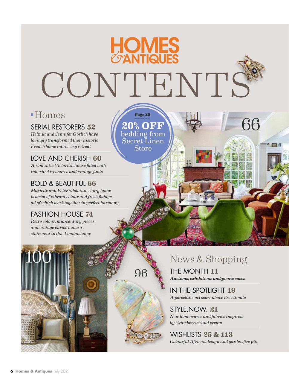 Homes & Antiques Magazine Preview Pages
