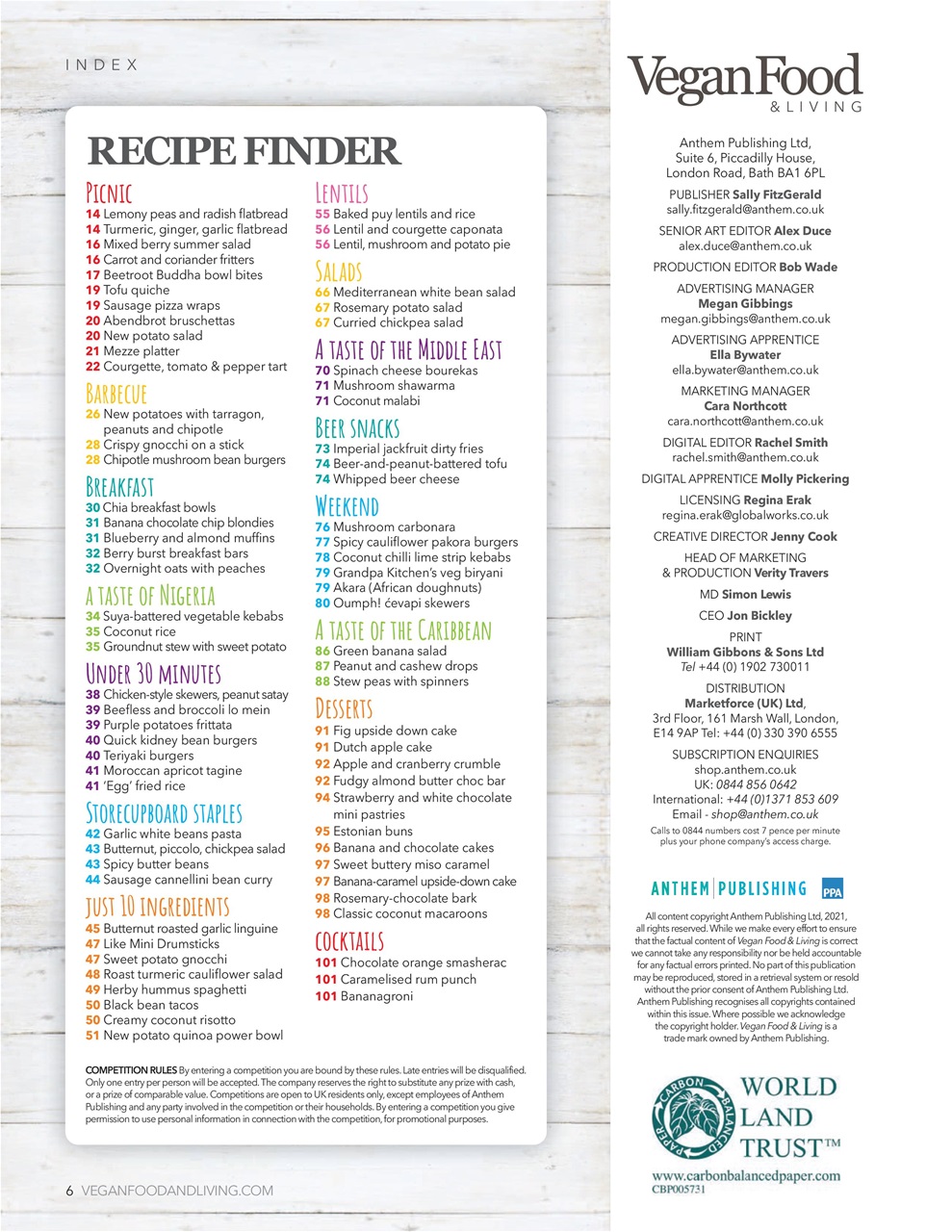 Vegan Food & Living Magazine Preview Pages