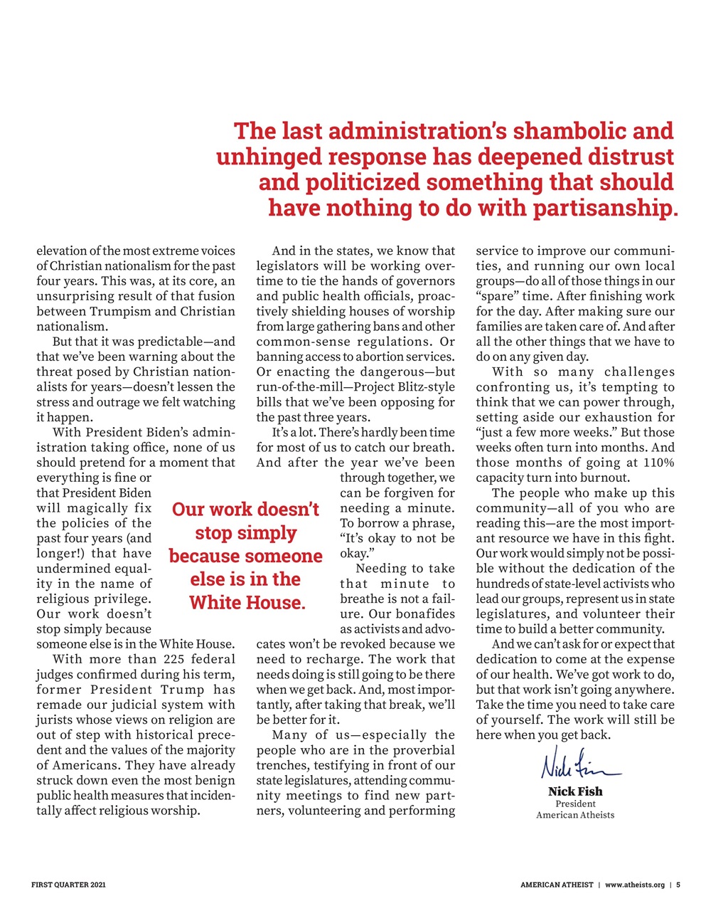 American Atheist Preview Pages