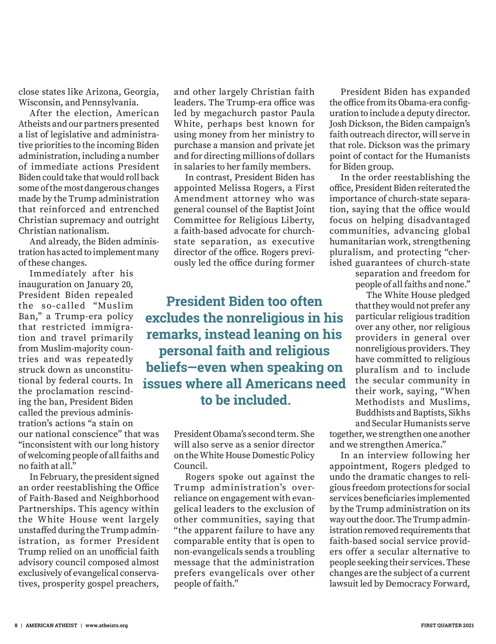 American Atheist Preview Pages