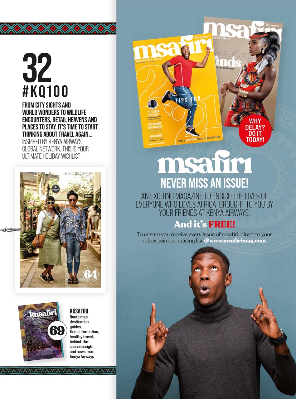 MSAFIRI – Kenya Airways Inflight Preview Pages