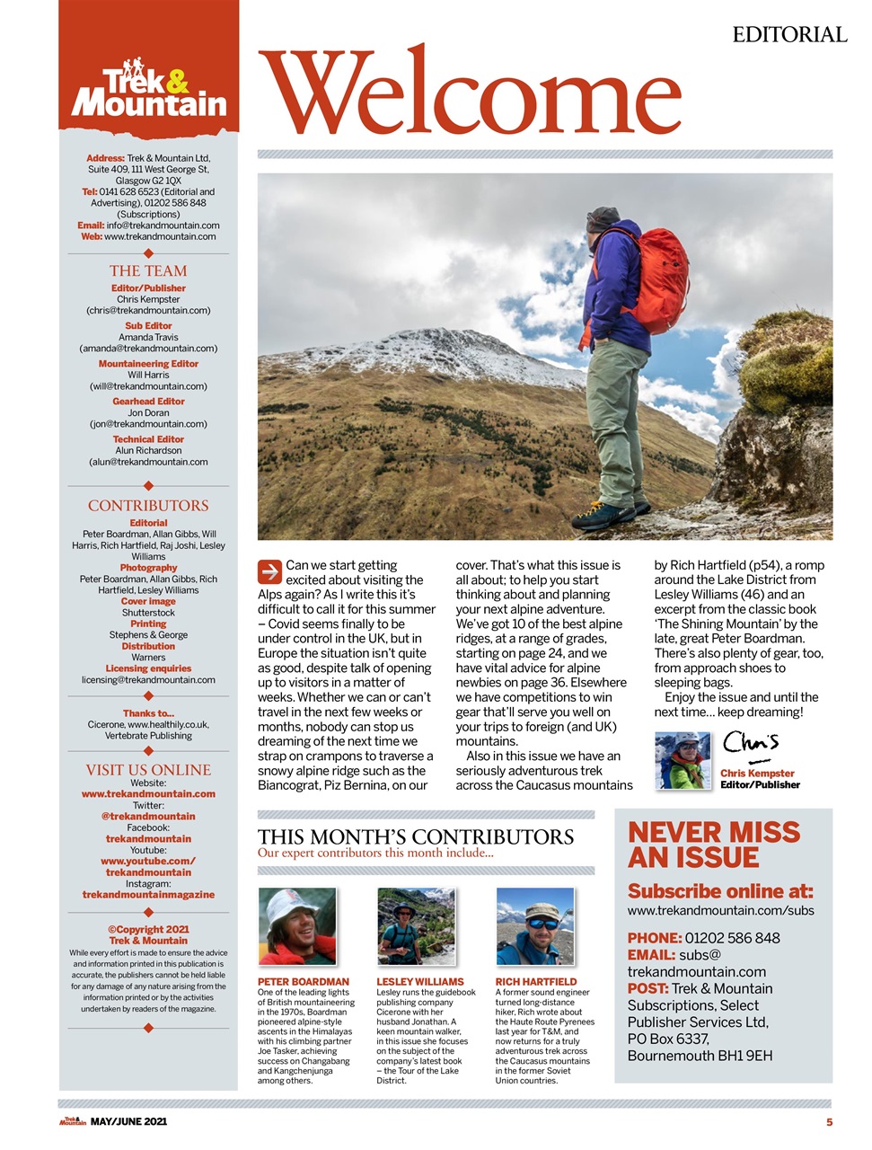 Trek & Mountain Magazine Preview Pages