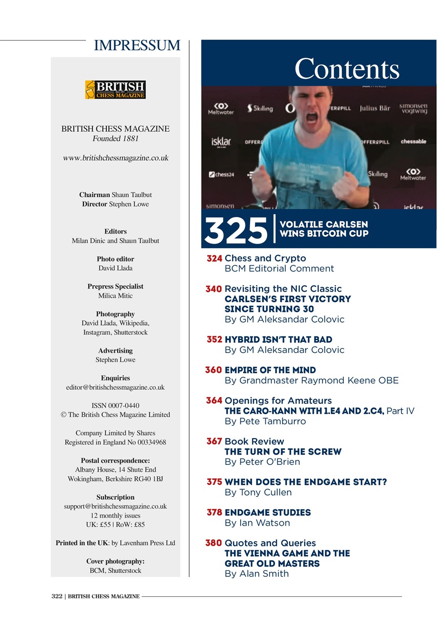 British Chess Magazine Preview Pages