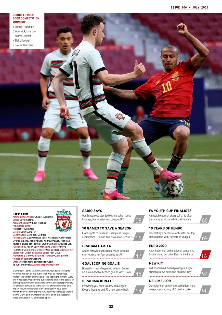 Liverpool FC Magazine Preview Pages