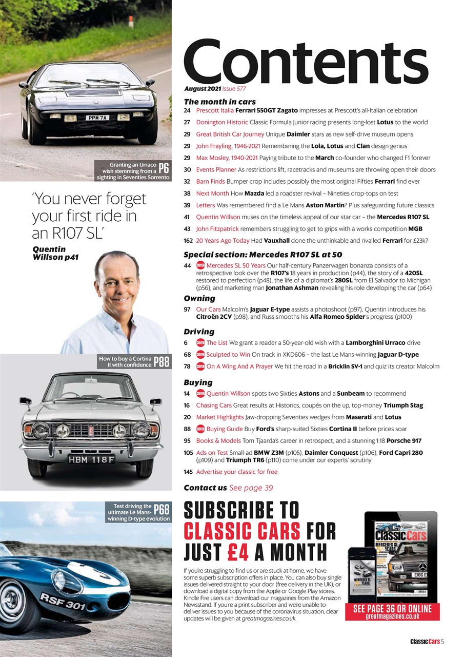 Classic Cars Preview Pages