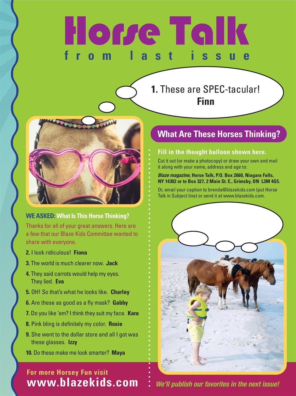Blaze Magazine For Horse Crazy Kids Preview Pages