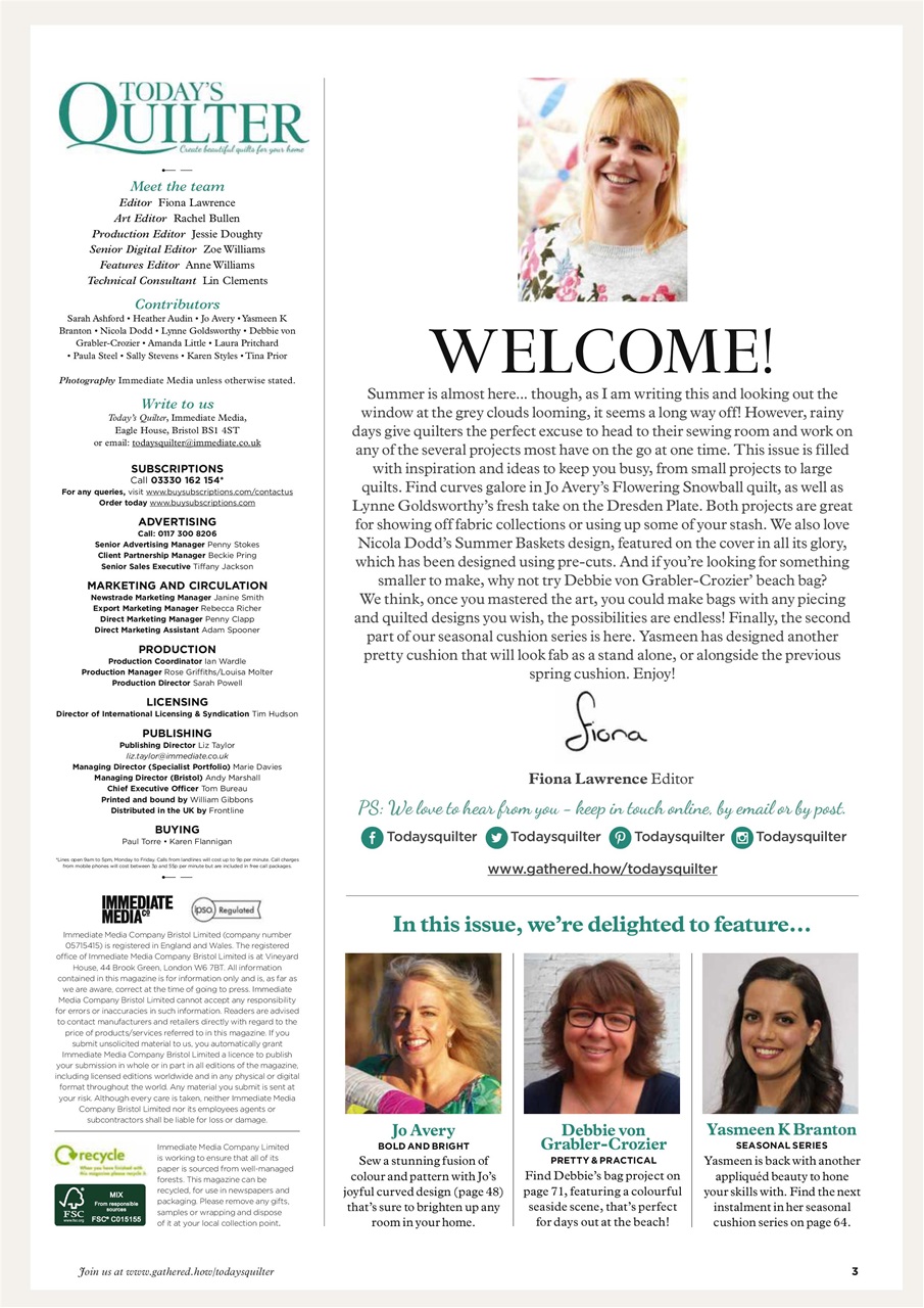 Today’s Quilter Preview Pages