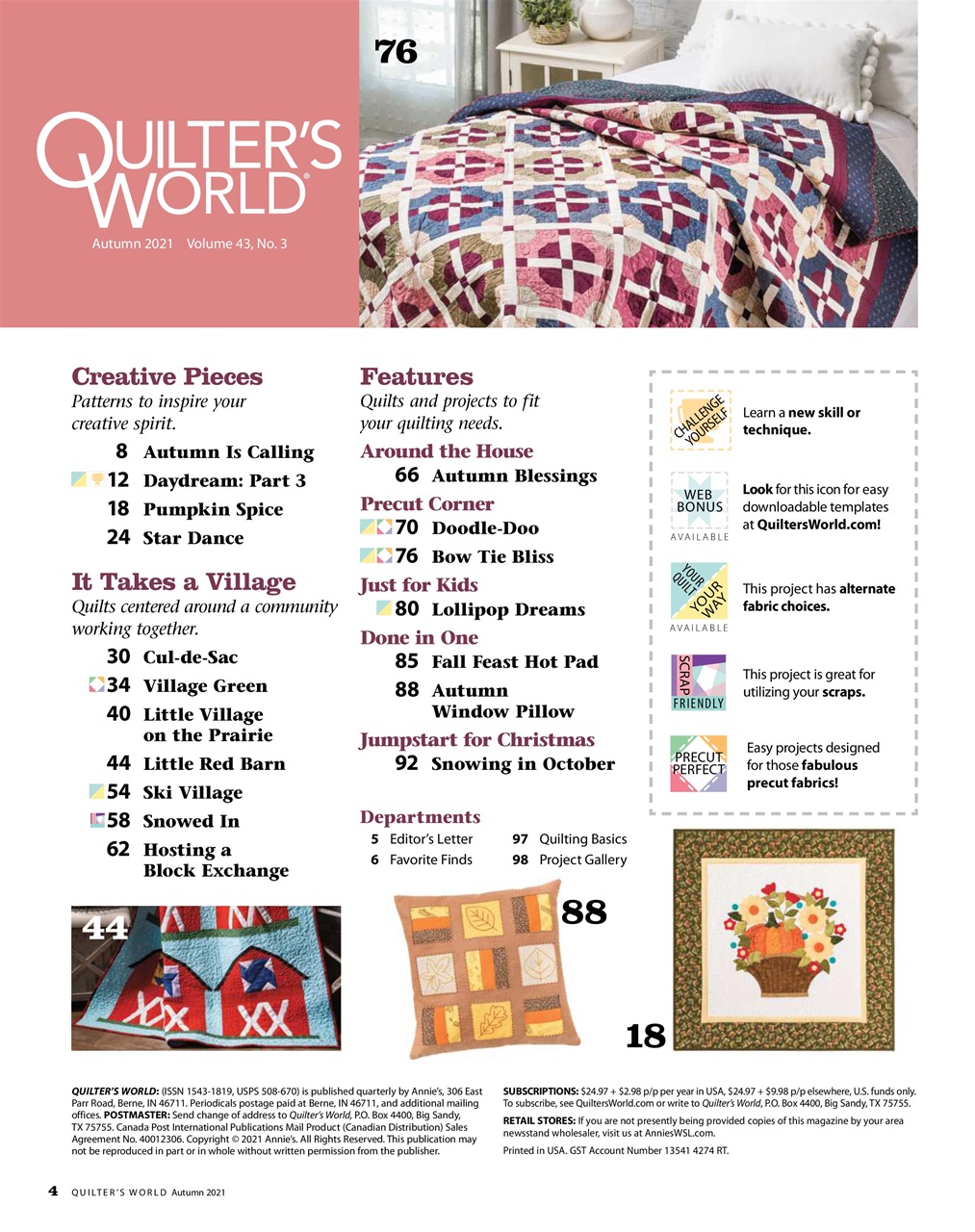 Quilter's World Preview Pages