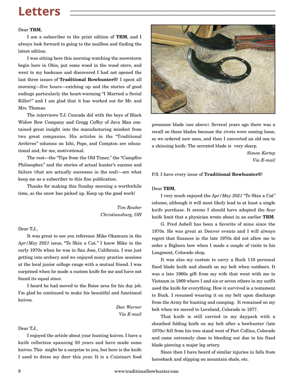 Traditional Bowhunter Magazine Preview Pages