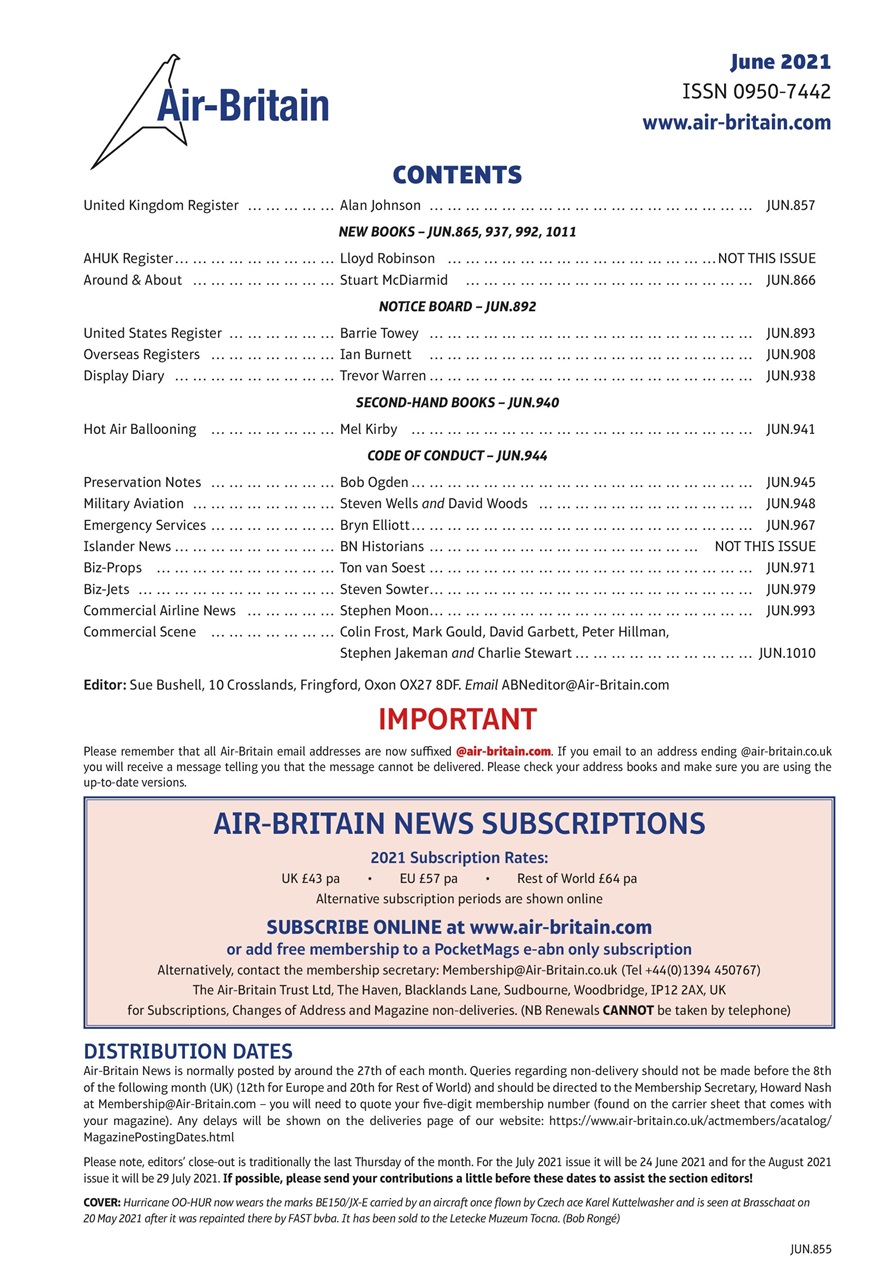 Air Britain News Preview Pages