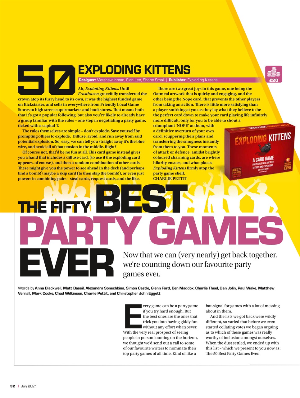 Tabletop Gaming Preview Pages