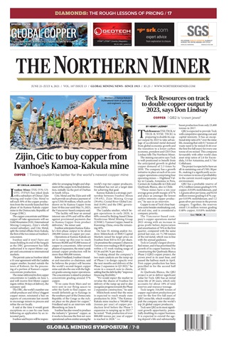 The Northern Miner issue Vol. 107 No. 13