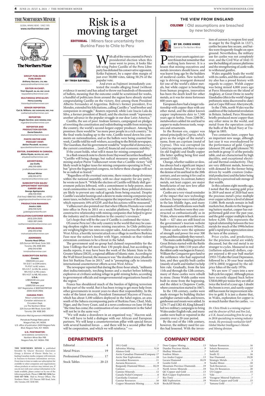 The Northern Miner Preview Pages