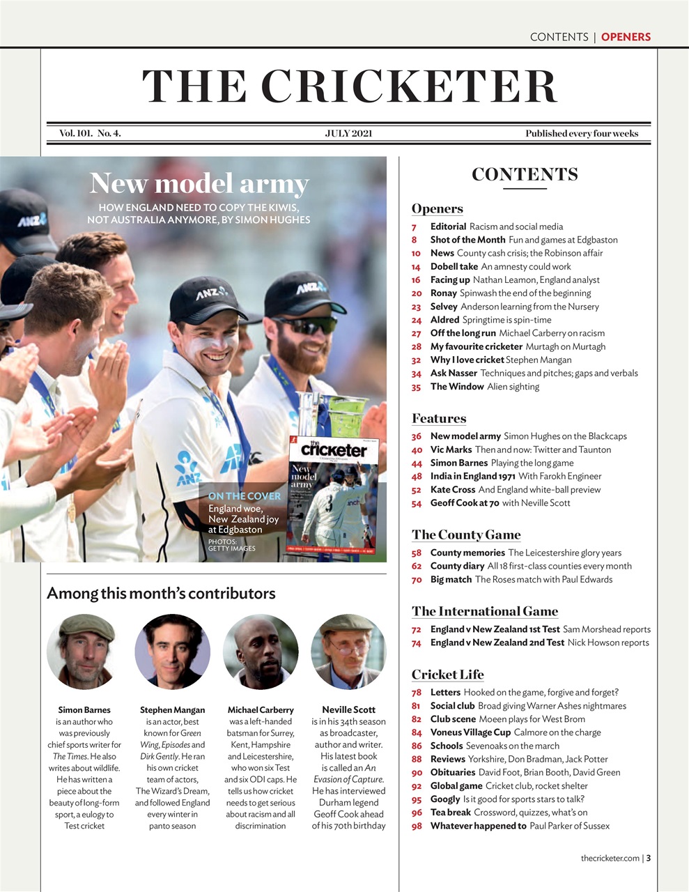 The Cricketer Magazine Preview Pages