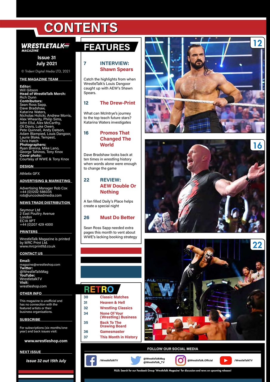 Wrestletalk Magazine Preview Pages