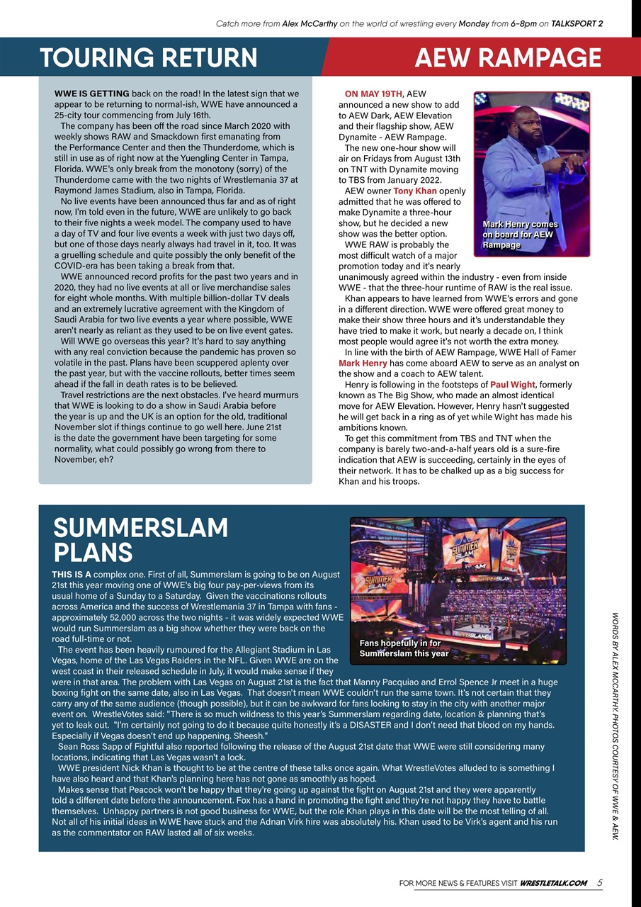 Wrestletalk Magazine Preview Pages