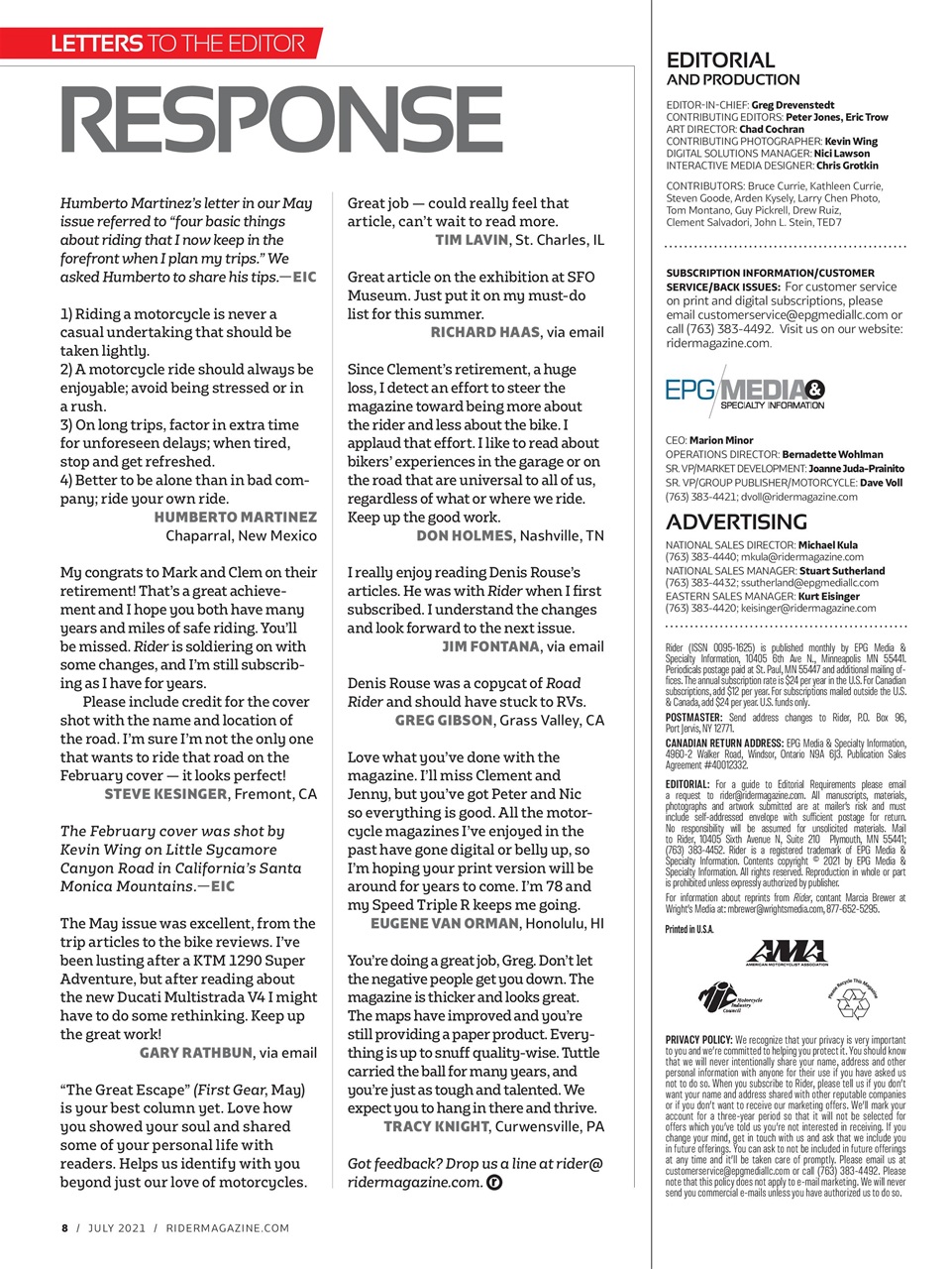 Rider Magazine Preview Pages