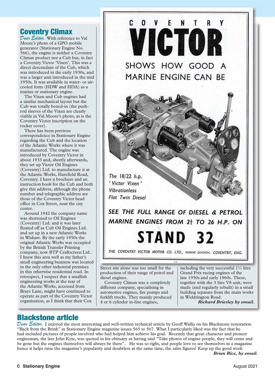 Stationary Engine Preview Pages