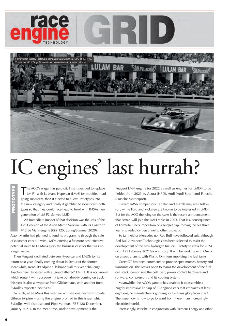 Race Engine Technology Preview Pages