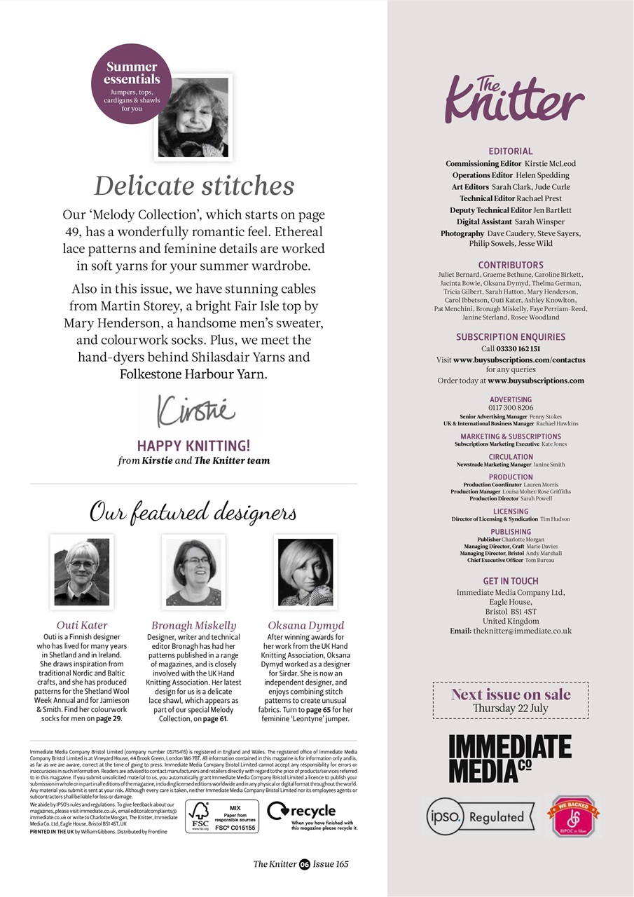 The Knitter Preview Pages