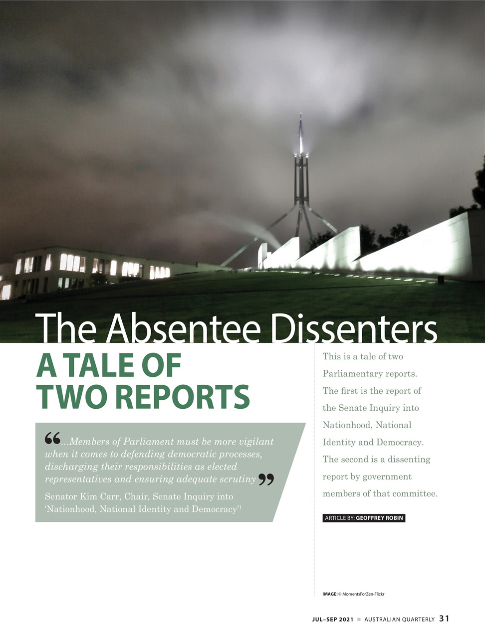 AQ: Australian Quarterly Preview Pages