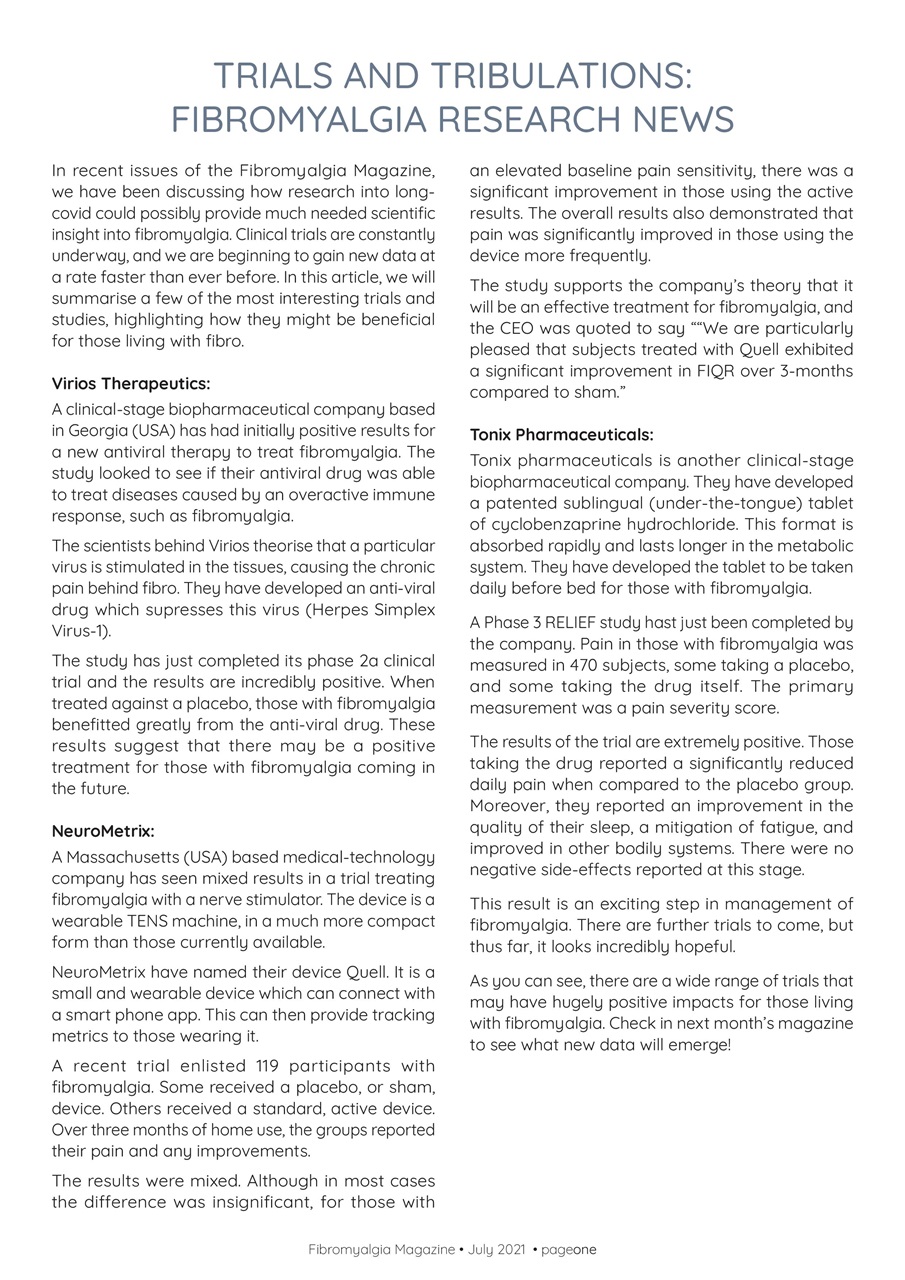 Fibromyalgia Magazine Preview Pages