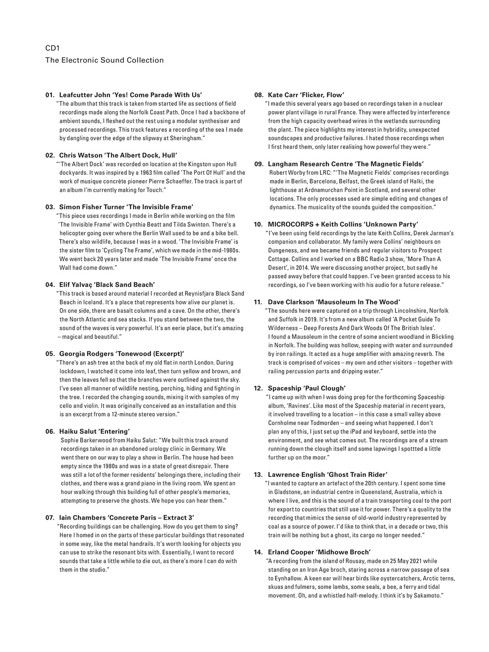 Electronic Sound Preview Pages