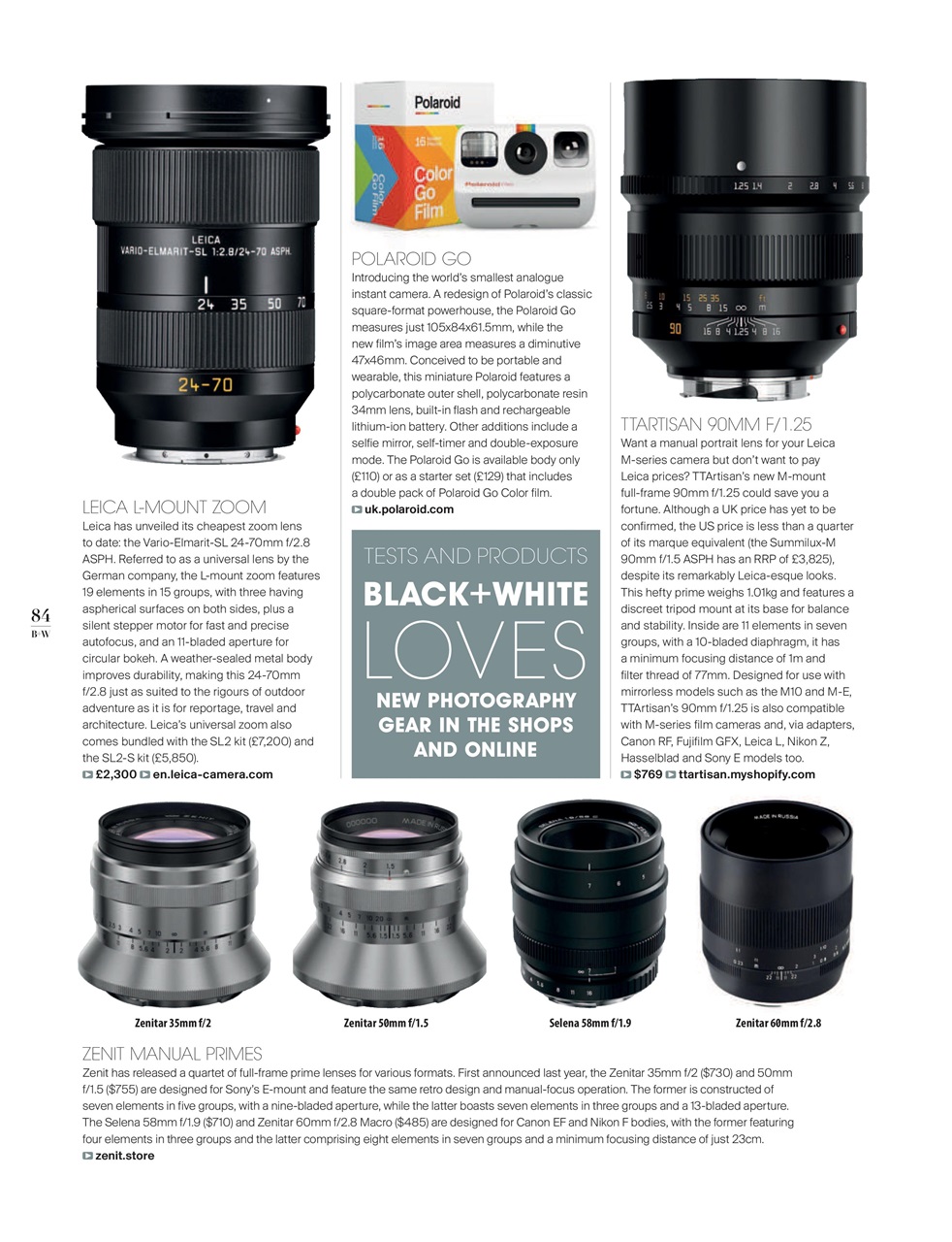 Black+White Photography Preview Pages