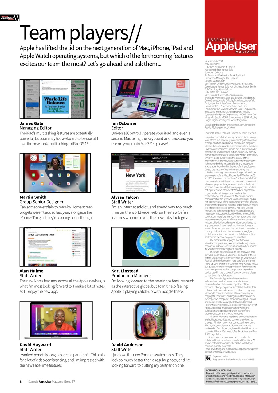 Essential Apple User Preview Pages