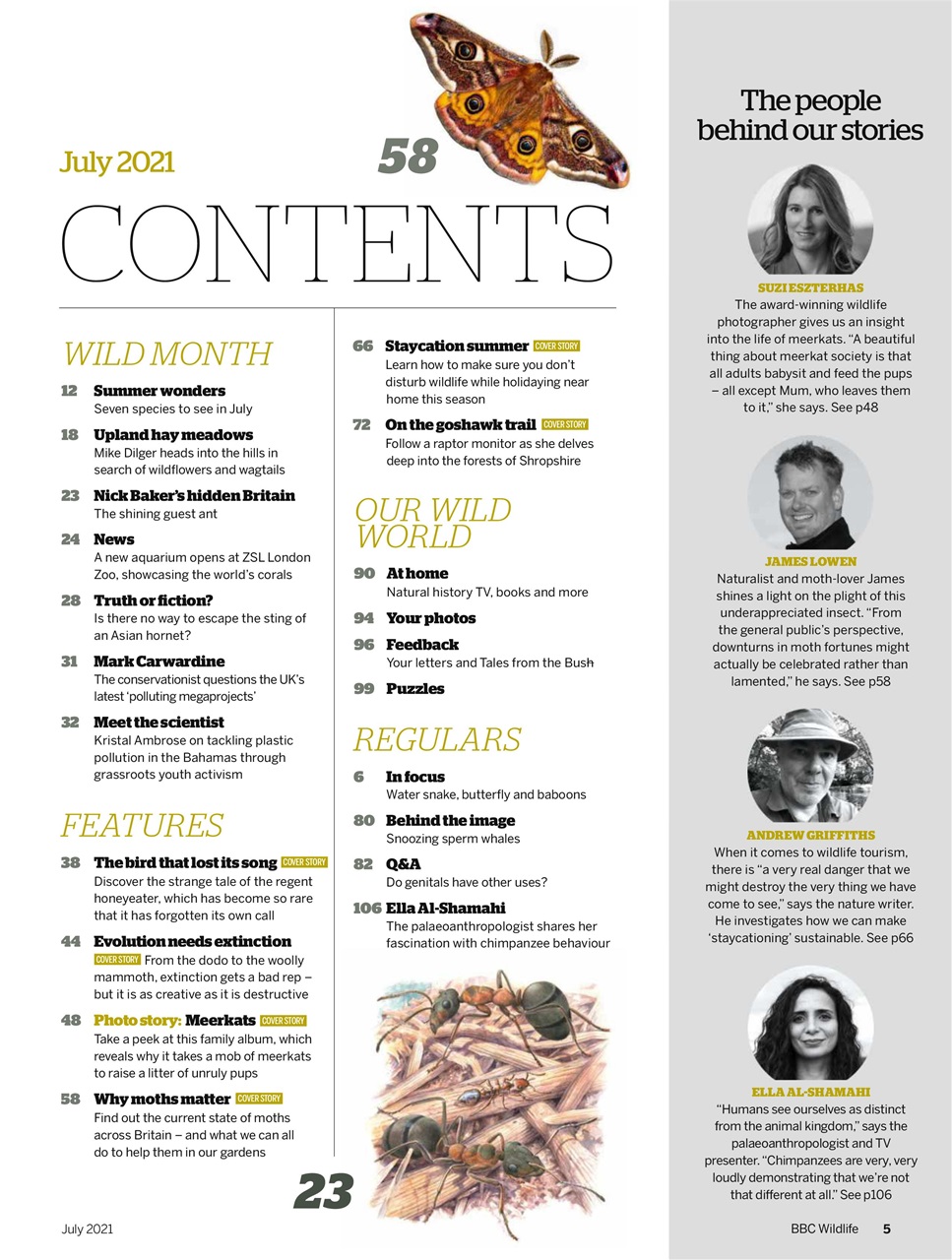 BBC Wildlife Magazine Preview Pages
