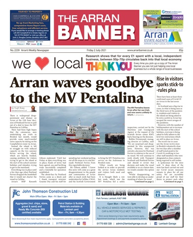 Arran Banner issue 02 Jul 2021