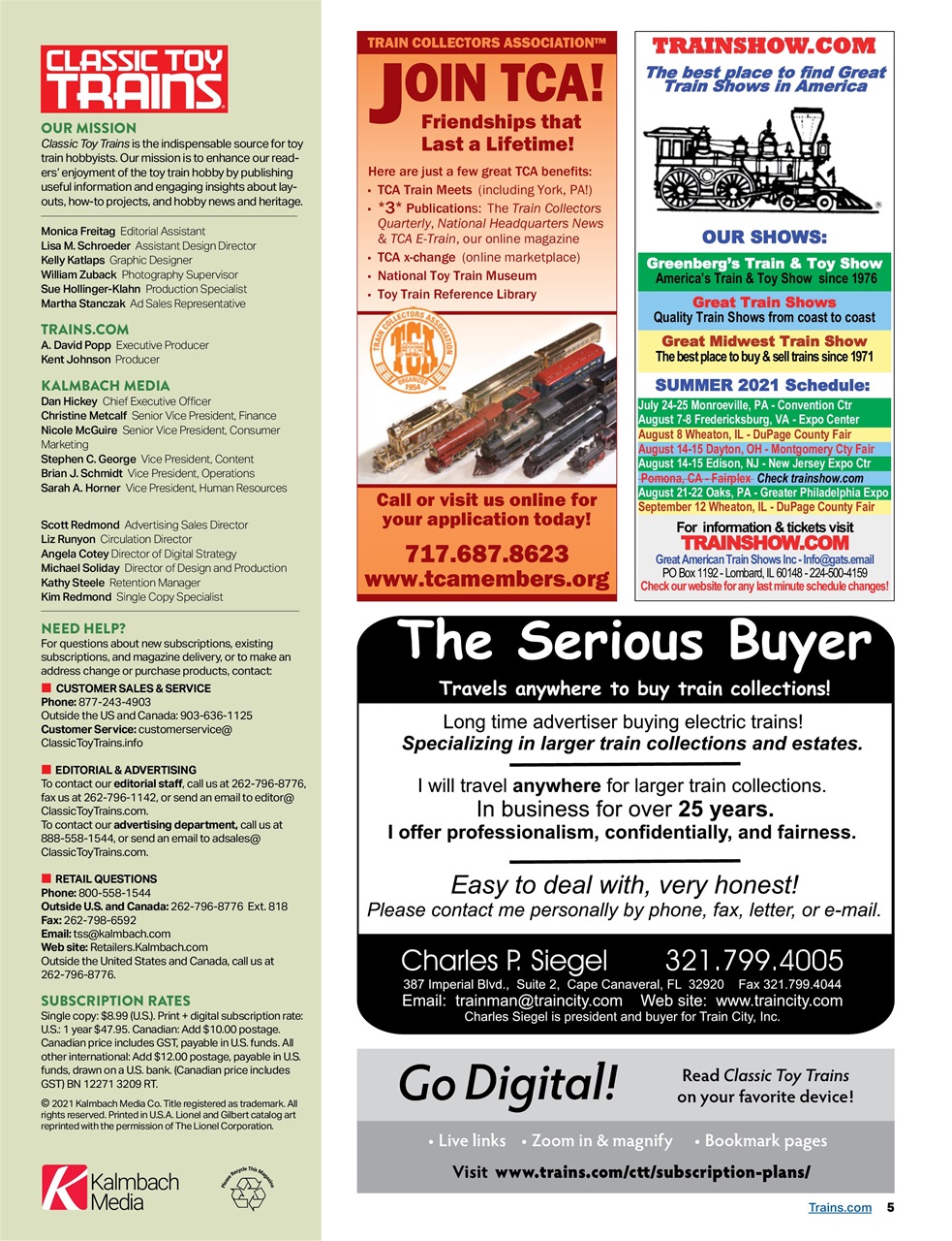 Classic Toy Trains Preview Pages