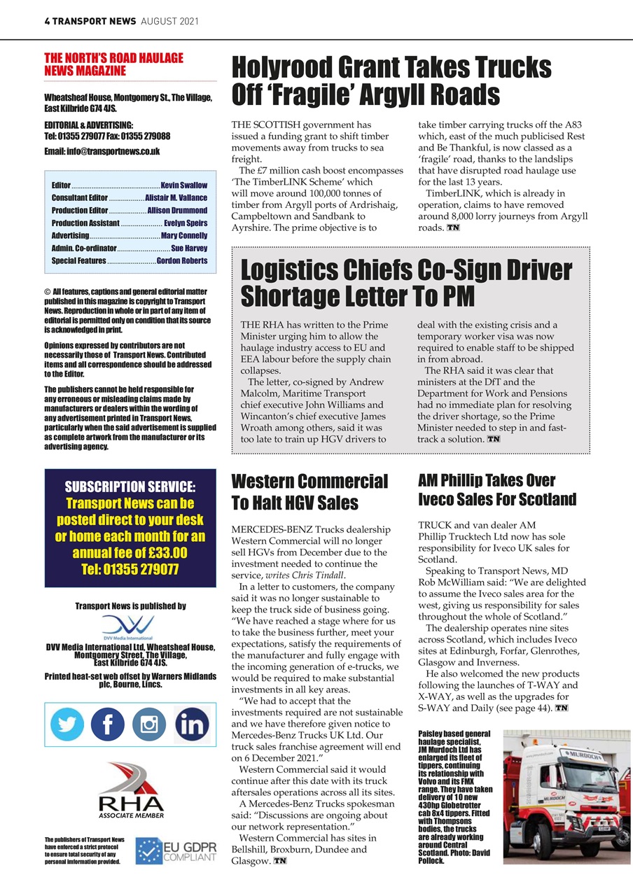 Transport News Preview Pages