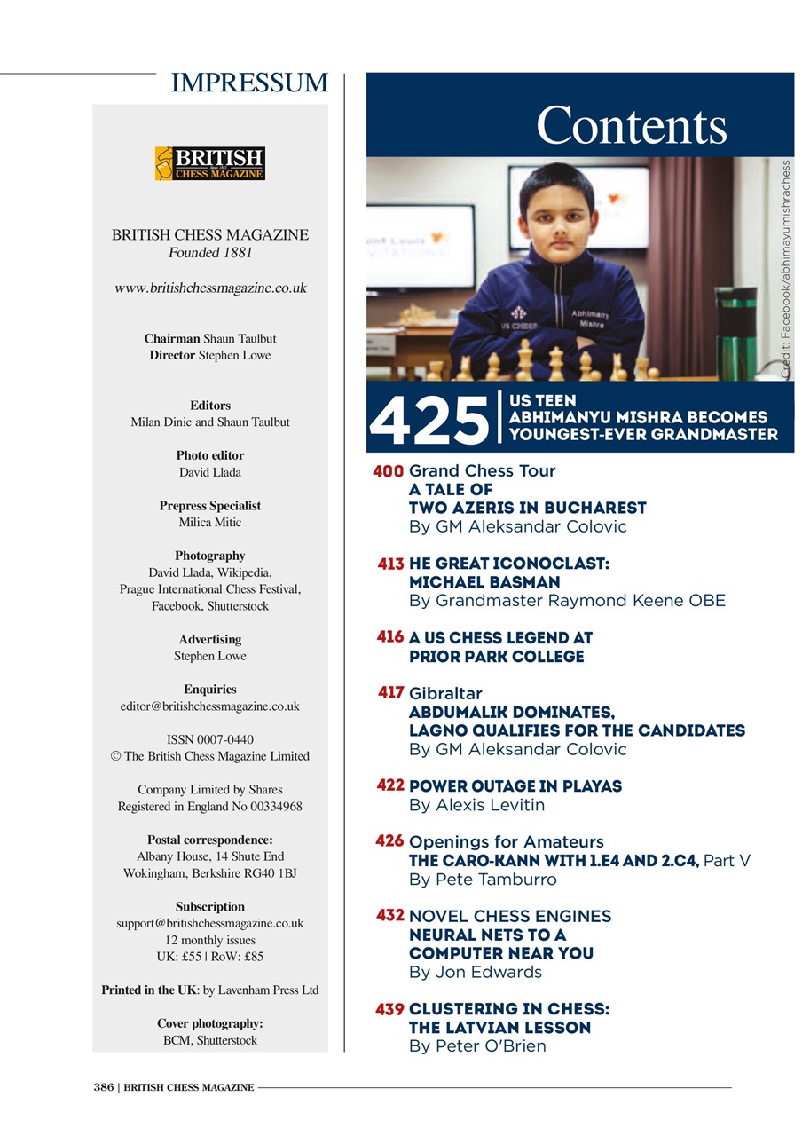 British Chess Magazine Preview Pages