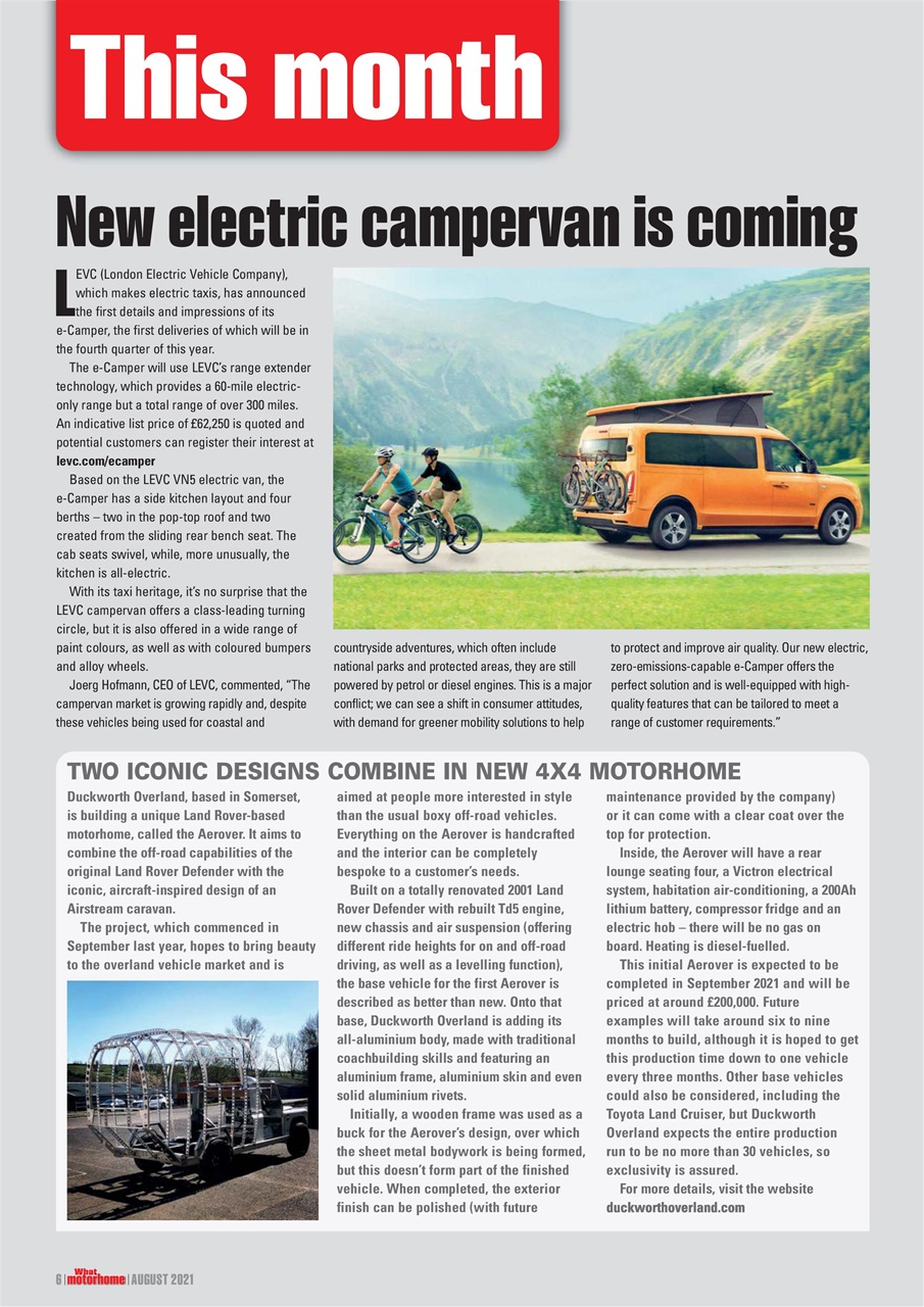 What Motorhome magazine Preview Pages
