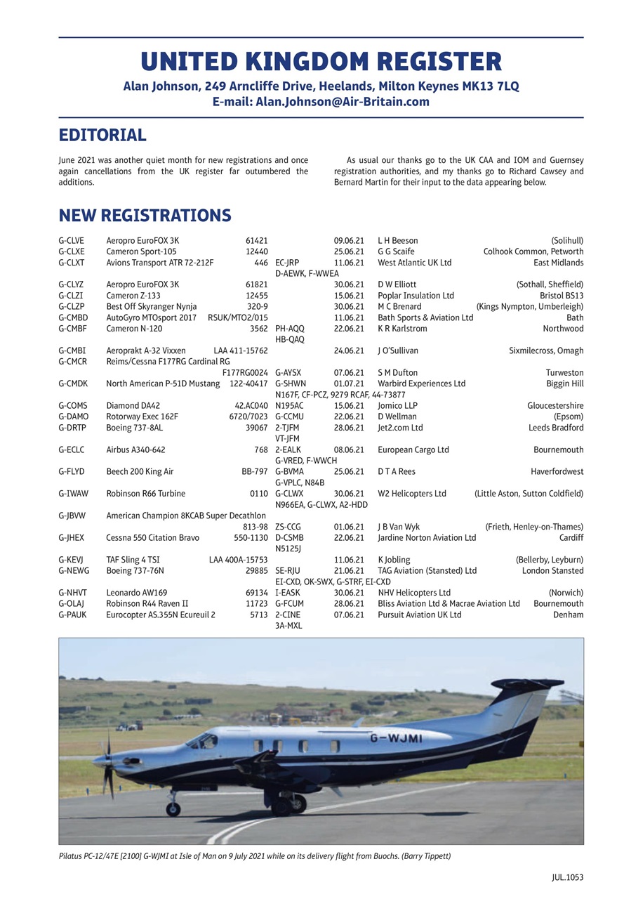 Air Britain News Preview Pages