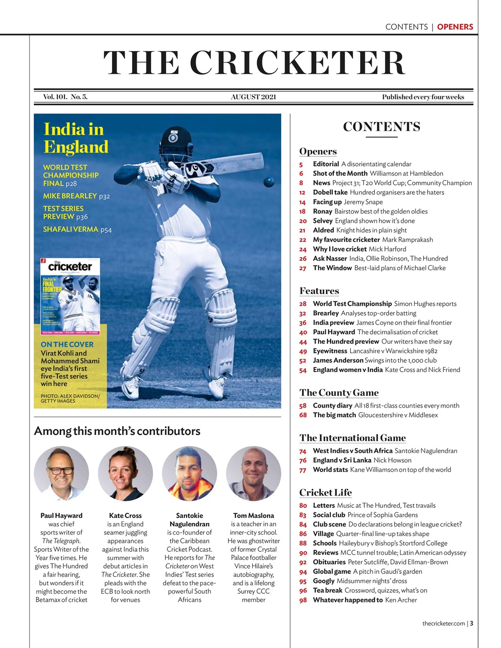 The Cricketer Magazine Preview Pages