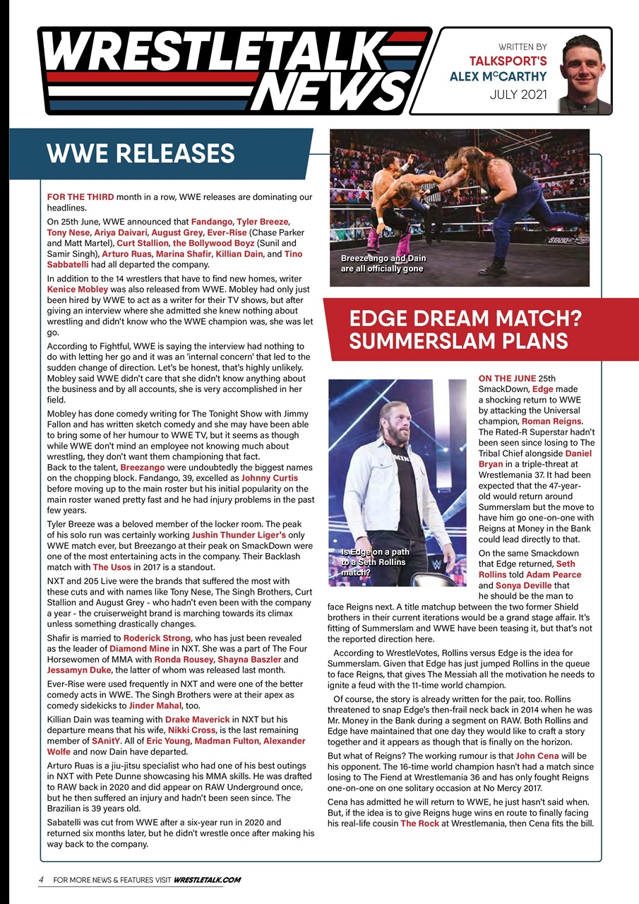 Wrestletalk Magazine Preview Pages