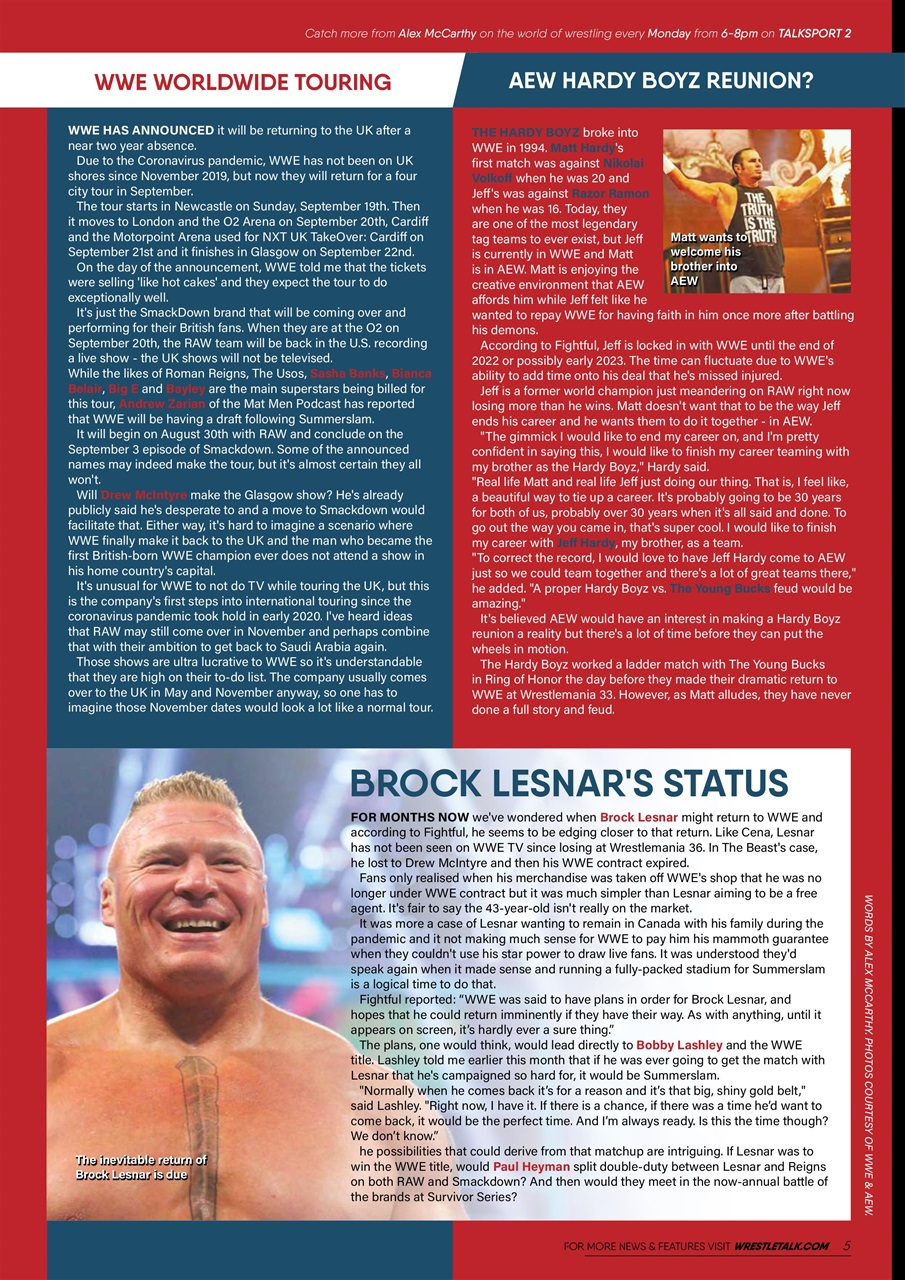 Wrestletalk Magazine Preview Pages