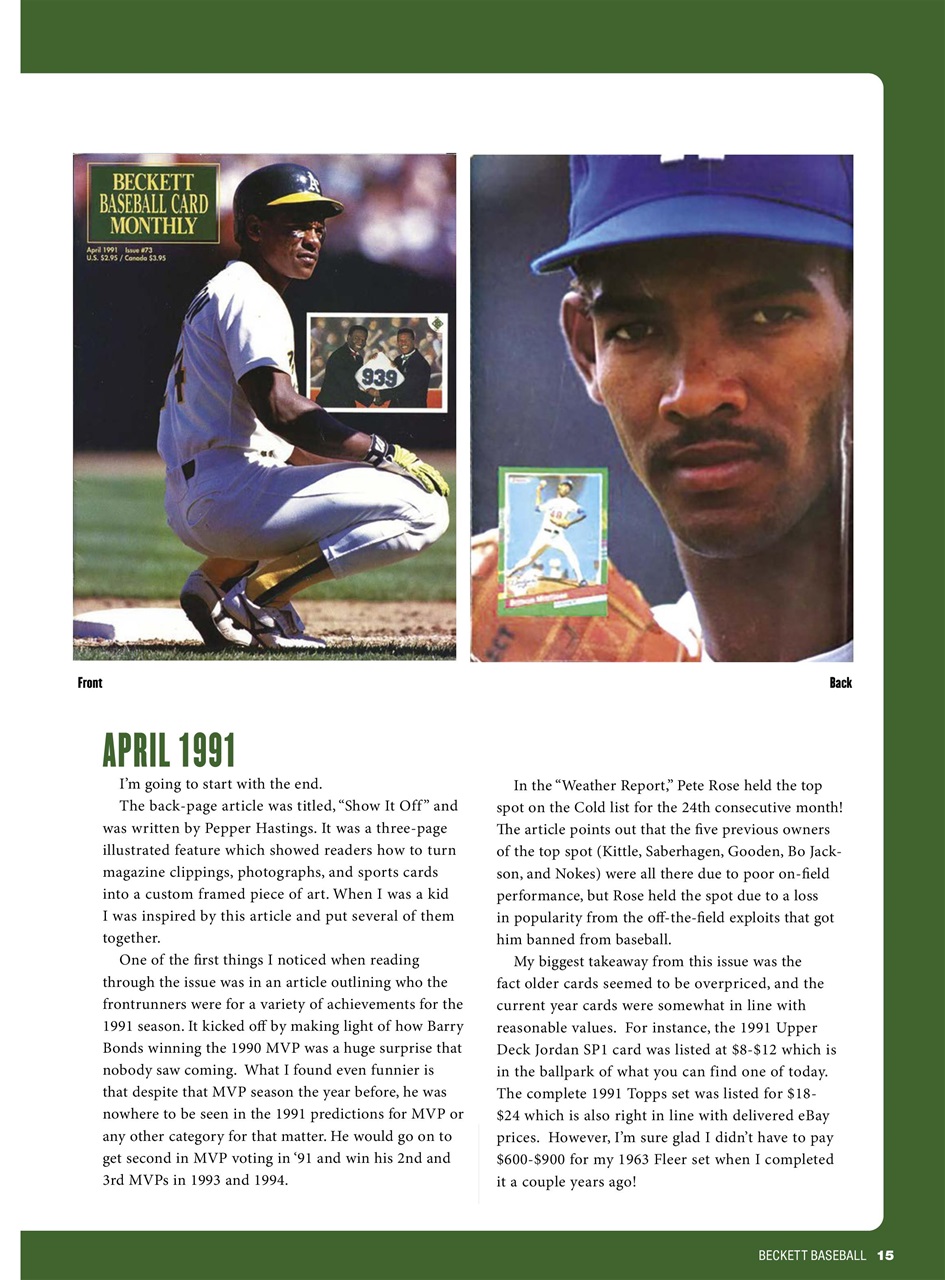 Beckett Baseball Magazine Preview Pages
