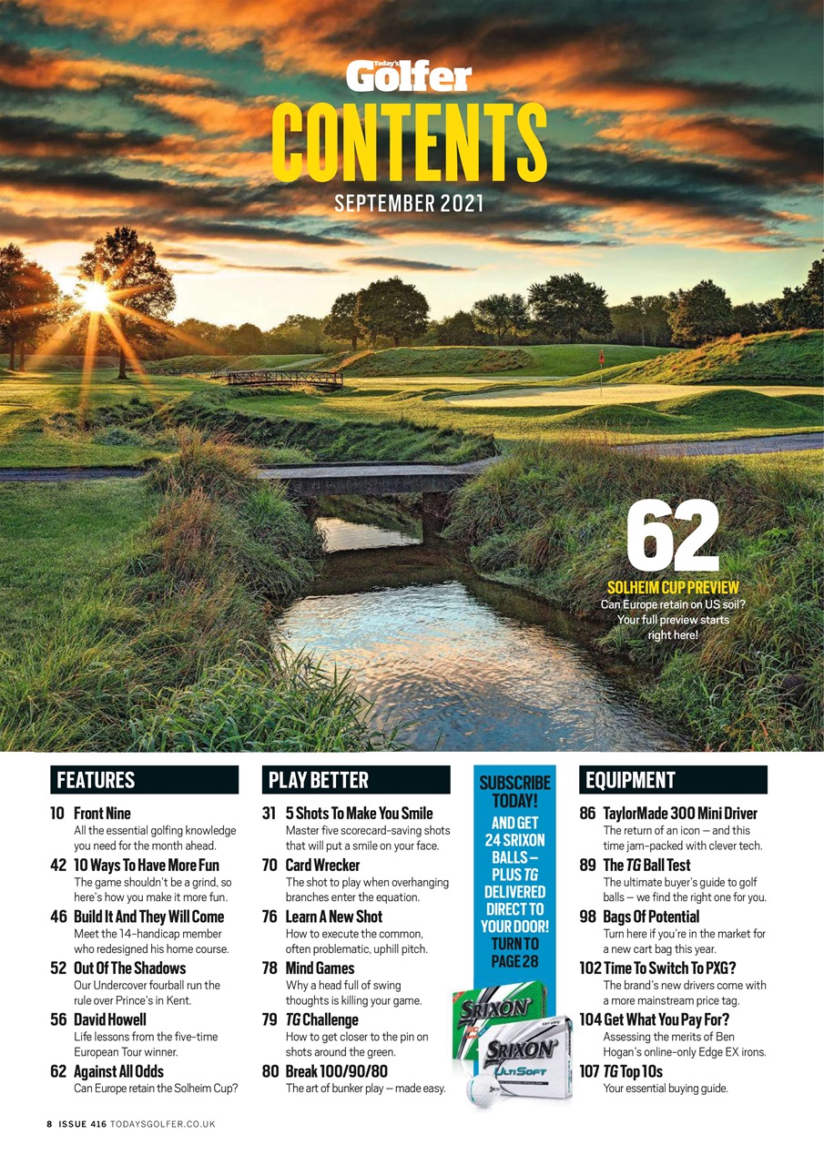 Today's Golfer Preview Pages
