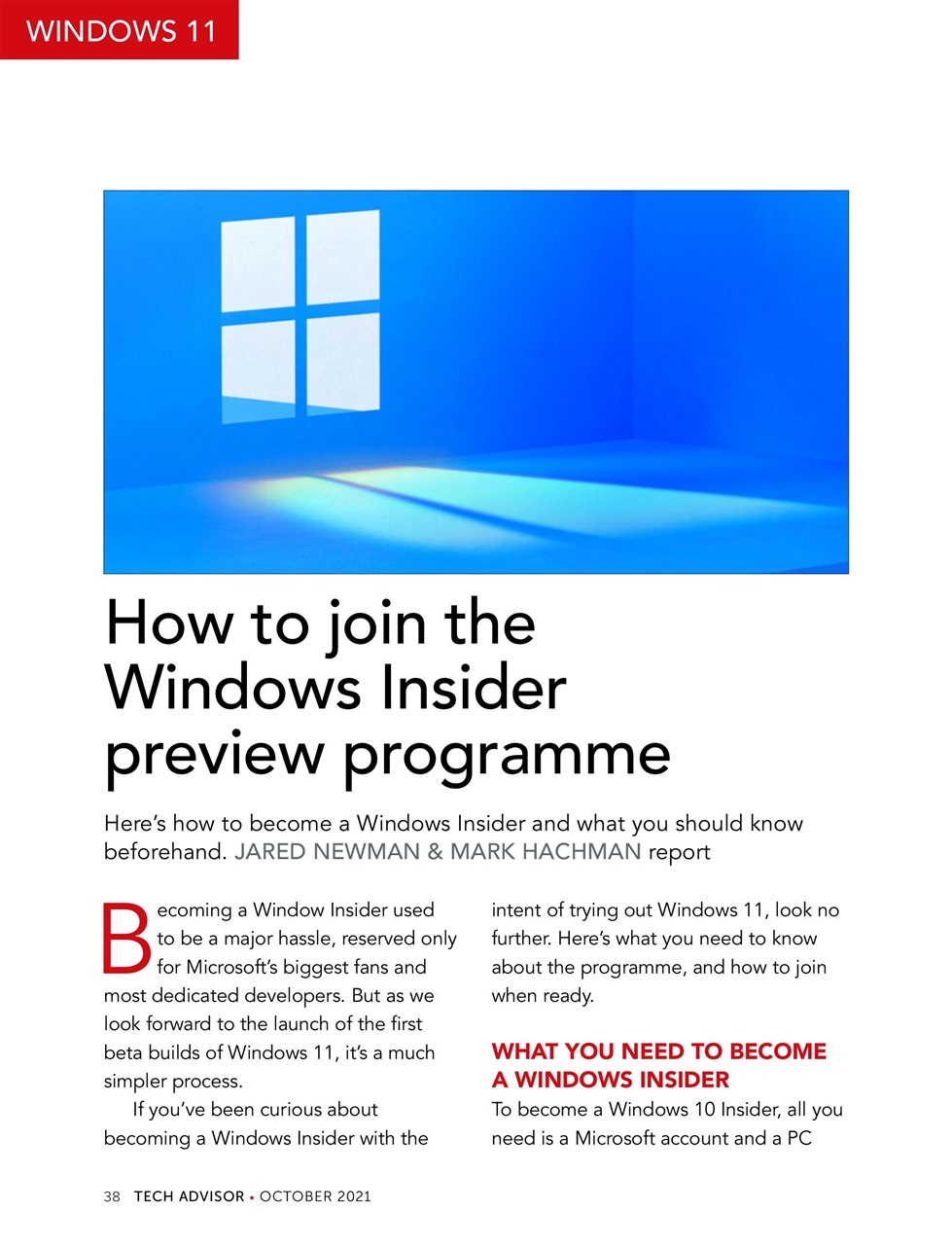 Tech Advisor Preview Pages