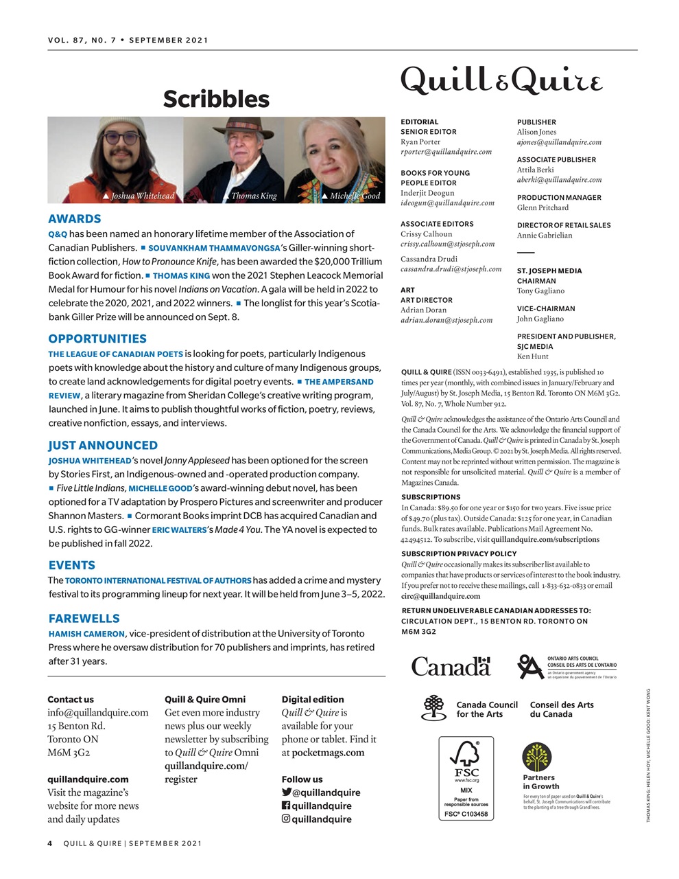 Quill & Quire Preview Pages