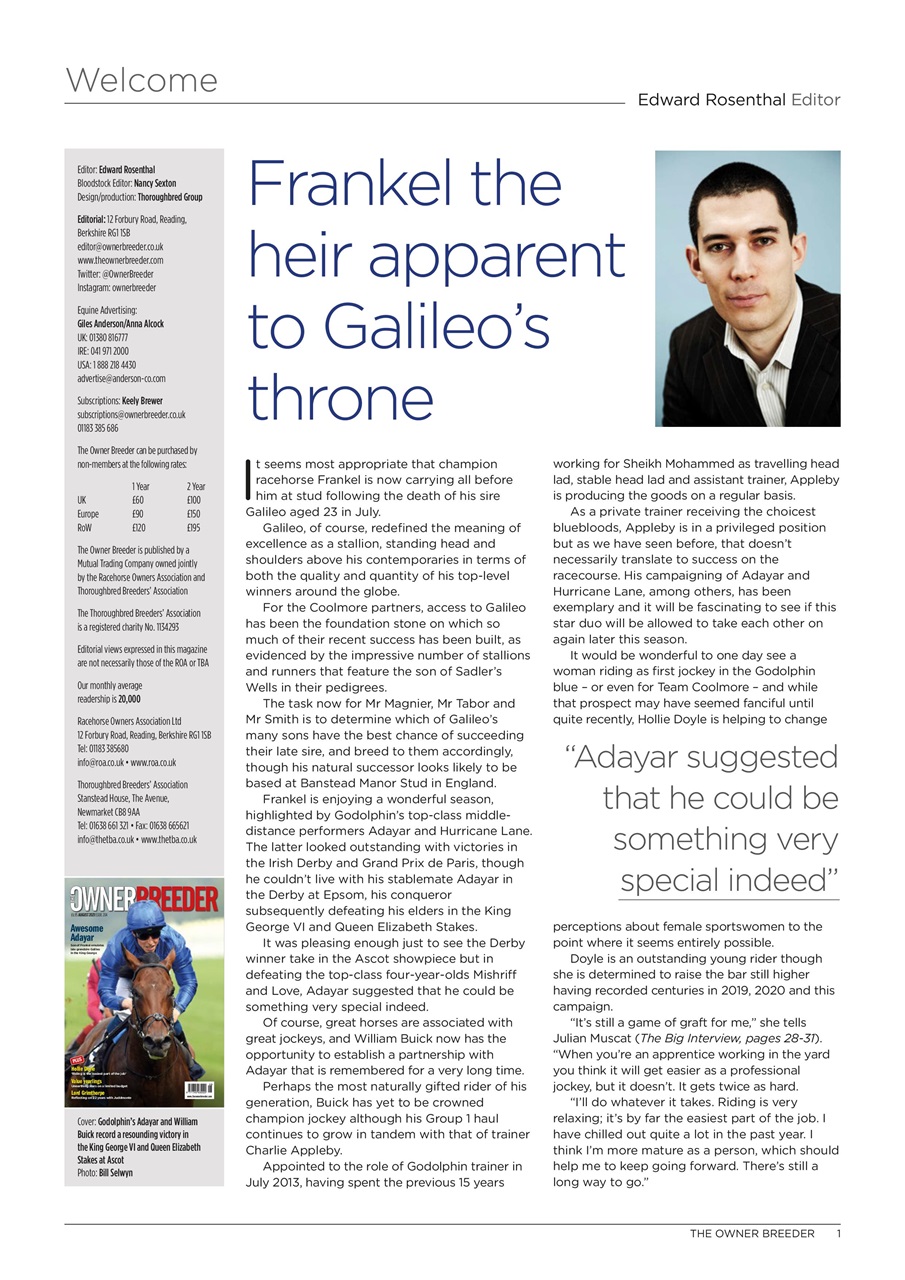 The Owner Breeder Preview Pages
